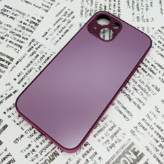 iPhone 13mini ガラス背面シリコンケース (21)パープル