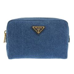 プラダ PRADA ポーチ デニム ブルー 1NA021 中古 新入荷 OBB0609