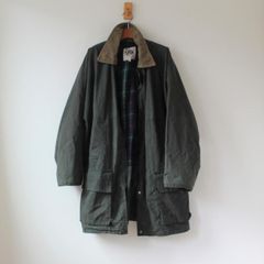 ブランド不明 ワックスコットン ジャケット イングランド製 ダークグリーン L  （w-1320908）
