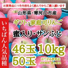 【お買得品・贈答梱包10kg】山形県寒河江市産 サンふじ りんご 蜜入保証無