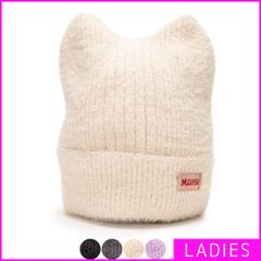 【新品・未使用】 ねこみみニット帽 レディース ニットキャップ ワッチキャップ ねこ耳 可愛い かわいい 韓国 猫耳 おしゃれ 耳付き ニット 小顔効果 防寒 カジュアル 帽子 ぼうし ハット 即購入可 まだ アイボリー 白 STY-63839-CPZMR