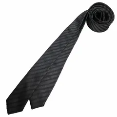 ディオールオム Dior HOMME 美品 ナロータイ ネクタイ レジメンタルストライプ シルク シルバー金具 グレー 0516 IBO50