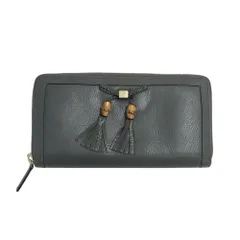 GUCCI グッチ  長財布 ラウンドファスナー バンブー  グレー系  [240101406433]