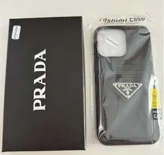 希少❣️PRADA プラダ iPhone15promax レザーケース ブラック プラダ iPhone15ケース ブラック iPhone15 Pro Maxケース Prada 芸能人