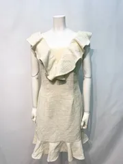 1639 Tika ティカ　キャバクラ　ドレス　ツイード　ラメ　キラキラ　フリル　ミディ　キャバドレス　L