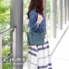 ミニトートバッグ レディース 2way ショルダーバッグ ミニトート 本革 バッグ 斜めがけ LIME L1563 ブルー ライム