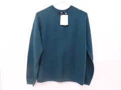 未使用タグ付き UNIQLO ユニクロ レディース 3Dカシミヤクルーネックセーター 251-461079 ダークグリーン系 Lサイズ