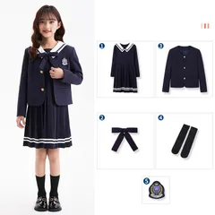 5点セット 子供スーツ 学生服 フォーマル ブレザー キッズ 女の子 発表会 入学式 入園式  七五三 結婚式 卒園式 卒業式100 110 120 130 140 150cm