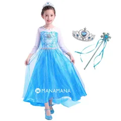 プリンセスドレス 子供 キッズ エルサ ドレス ハロウィン 衣装 女の子 クリスマスプレゼント コスプレ ギフト プリンセス おもちゃ エルサドレス ドレス セット 仮装 コスチューム 誕生日プレゼント 小学生 雪の女王 100 110 120 130 140