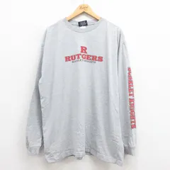 XL/古着 ジャンスポーツ 長袖 ビンテージ Tシャツ メンズ 00s R 大きいサイズ クルーネック グレー 霜降り 25aug12 中古のサムネイル