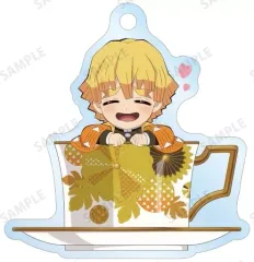 【中古】キーホルダー 我妻善逸 「鬼滅の刃 トレーディング みにきゃら ティーカップver. アクリルキーホルダー」