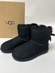 【新品未使用】 UGG アグ ブーツ ミニ ベイリー ボウ ムートンブーツ ブラック レディース 1016501 W MINI BAILEY BOW II BLACK US7(24cm)