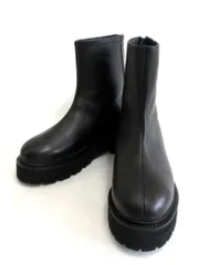 【222892】CAMINANDO カミナンド  Deuxieme Classe取扱 別注　ウシロZIPブーツ　厚底レザーブーツ  ・23.0 ブラック