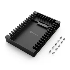 【特価商品】内蔵HDDケース SATAインターフェース 鋼製ネジ付き HDD/SSD→3.5インチサイズ変換ブラケット 取り付け簡単 2.5インチ 2.5→3.5変換マウンタ ブラック[P-25TS] Yottamaster