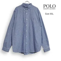 現行タグ POLO RALPH LAUREN ポロ ラルフローレン ギンガムチェック ボタンダウン 長袖 シャツ マルチポニー XXL