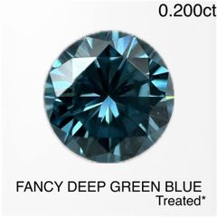 【新品】FANCY DEEP GREEN BLUE Treated* ダイヤモンドルース