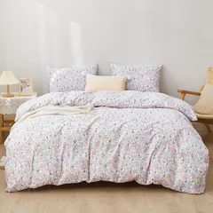 【即日発送】ピンク 花柄 可愛い ポリエステル繊維寝具カバーセット 布団用 布団カバー 洋式・和式兼用 肌触り柔らかい シングル・3点セット 通気性 洗える SAPHREAS 四季通用