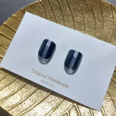 No.27　 フットネイルチップ　ジェルネイルチップ　ペディキュア　現品　新品　ハンドメイド　フラッシュ　黒　ブラック　ブルー　ストライプ　シンプル　大人