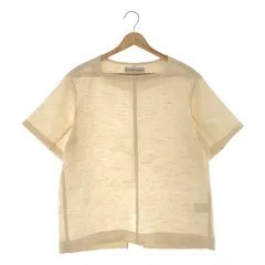 【美品】  UNION LAUNCH / ユニオンランチ | シルク スクエアネック プルオーバー 半袖ブラウス | F | ナチュラル | レディース