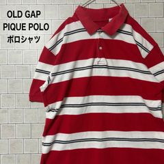 オールドGAP GAP ギャップ  PIQUE POLO  ボーダー 半袖ポロシャツ