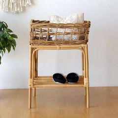 ドイツアンティークラタン製バスケット 花柄 - メルカリ