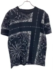 1　SACAI 22SS バンダナ柄 プリーツ Tシャツ 黒 新品　サカイ sacai - 1 SACAI 22SS バンダナ柄 プリーツ Tシャツ 黒 新品