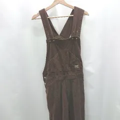 ◇ ⊇ DOUBLE NAME ダブルネーム コーデュロイ オーバーオール サイズF ブラウン系 レディース E  【1506130008002】