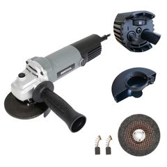 【特売】SENTOOL 変速ディスクグラインダー 100mm グラインダー 変速 コード式 無段変速 7段階 1台で5役 AC100V 600W グラインダー 工具 オフセット砥石(研削用）2枚付属 穴径15mm ベビーサンダー 研磨工具 アングルグラインダー