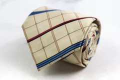 ディズニー ブランド ネクタイ ミッキー チェック柄 格子柄 PO  メンズ ベージュ Disney 【中古】