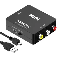 【人気商品】変換コンバーター RCA HDMI to AV変換アダプタ to 1080P対応 PAL/NTSC切り替え アナログ変換 HDMI 音声出力 USB給電ケーブル付きXbox/PC/DVD/PS3/PS4/PS5PC/BDプレーヤー/switchなど