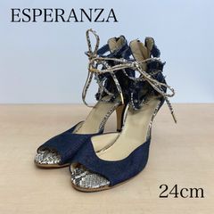 ESPERANZA エスペランサ デニム生地 ハイヒール サンダル 【R71019】Y