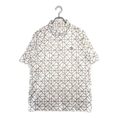 中古 メンズ アーノルドパーマー Arnold Palmer 半袖ポロシャツ XO 白系 ホワイト ボタンダウン 幾何学 総柄