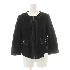 ダブルスタンダードクロージング ダブスタ DOUBLE STANDARD CLOTHING ノーカラージャケット 七分袖 黒 ブラック /TR3のサムネイル