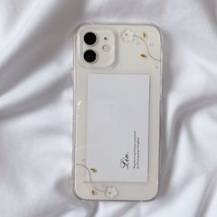 iPhoneケース クリアフラワー スマホケース ハンドメイド シンプル