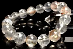 【１点物】希少内包◇マダガスカル産 ライモナイト＆マーカサイトインクォーツ　11mm　ブレスレット パワーストーン 天然石 _MA7735