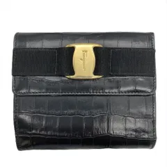 未使用に近い FERRAGAMO フェラガモ 二つ折り財布 ヴァラ 箱付き 現行 ferragam-023_01.jpg