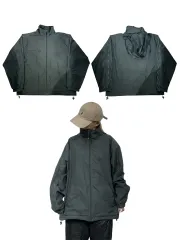 Champion(チャンピオン) チャコールグレー オーバーサイズ 日本版 フード ウインドブレーカー ジャケット L