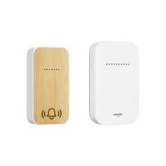 新品 Umimile ワイヤレスチャイム 自動発電 玄関チャイム 電池不要 防水防塵 工事不要 38曲 4段階音量調節 100db 光でお知らせ メモリー機能 ドアベル 介護/飲食店/玄関 150M範囲 二階も聞こえる 来客対応 (木目調-淡い色 1T1)