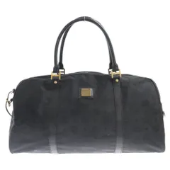 MCM (エム シー エム) 総柄ロゴ ナイロン ボストン ハンドバッグ ブラックのサムネイル