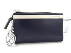 ■新品■未使用■ Calvin Klein カルバンクライン レザー 5連 キーケース 鍵入れ カードケース コインケース 小銭入れ ネイビー系 AS9584のサムネイル