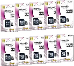 ラゾス(Lazos) 10枚セット マイクロ SDHC メモリーカード 32GB Class10 デジタルカメラ用 ビデオカメラ用 マイクロSDカード( 10枚)