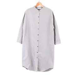 ニコルホワイト シャツワンピース 長袖  ロング丈 シンプル 無地    レディース Fサイズ グレー NICOLEWhite 【中古】