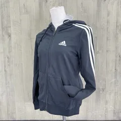 新品タグ付き アディダス 長袖 パーカー フード付き レディース Mサイズ adidas GL0798 28853 ブラック /92653在