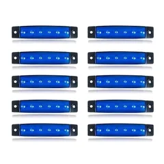 【人気商品】led 12v 24v マーカー 兼用 6連 マーカーランプ トラック サイド ダウン ライト ランプ 照明 Archnote 10個 セット ブルー 青