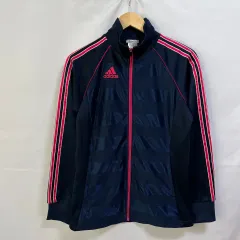 純正品/ 95 adidas(アディダス) 日本版 ネイビー ピンク 3本線 トラックトップス ジャージ ヨーロッパ