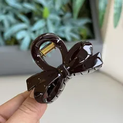 Liebendo ヘアクリップ 大きめ 髪留め バレッタ ヘアアクセサリー リボン バンスクリップ 大人 可愛い 髪飾り 丈夫 強力 hair clip 髪クリップ 韓国風 通勤(コーヒー)