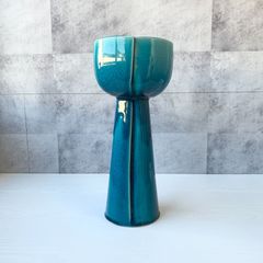 花瓶 磁器 青 エメラルドブルー 花器 フラワーベース