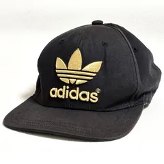 adidas アディダス キャップ 帽子 刺繍 ブラックゴールド トレファイルロゴ OSFW(54-57cm) フリーサイズ 綿100%【369】