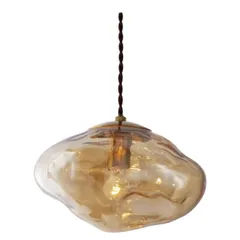 新品 インターフォルム ペンダントライト LT-4264AM ネロン アンバー 白熱球付 雲 ゆらぎ ガラス ゴールド