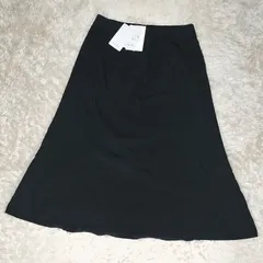 【未使用品】22/SS　Spick ＆ Span　スピックアンドスパン　サンドウォッシュミディフレアスカート　ヴィンテージライク　ミディレングス　フレア　手洗い可　サイズ38 M相当　ブラック　レーヨン